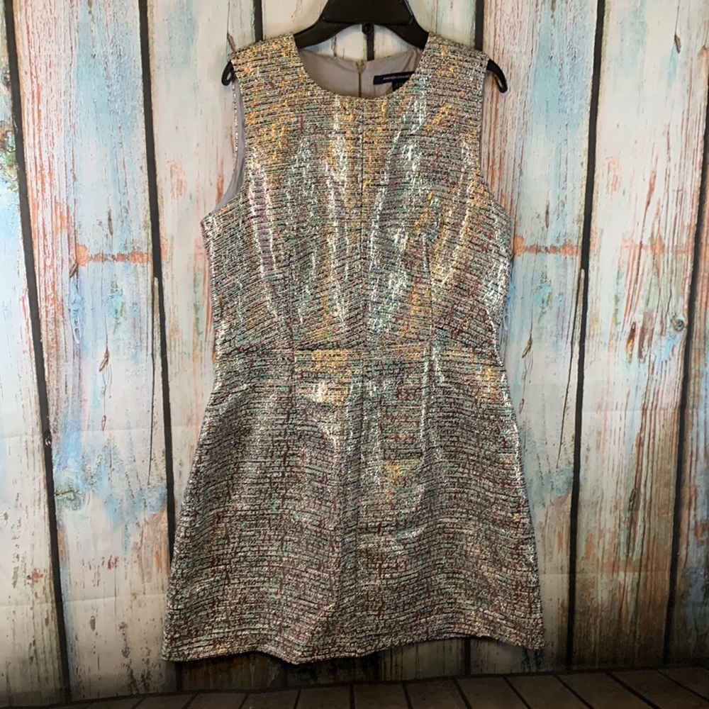 French Connection Metallic Thread Sleeveless Dres… - image 2